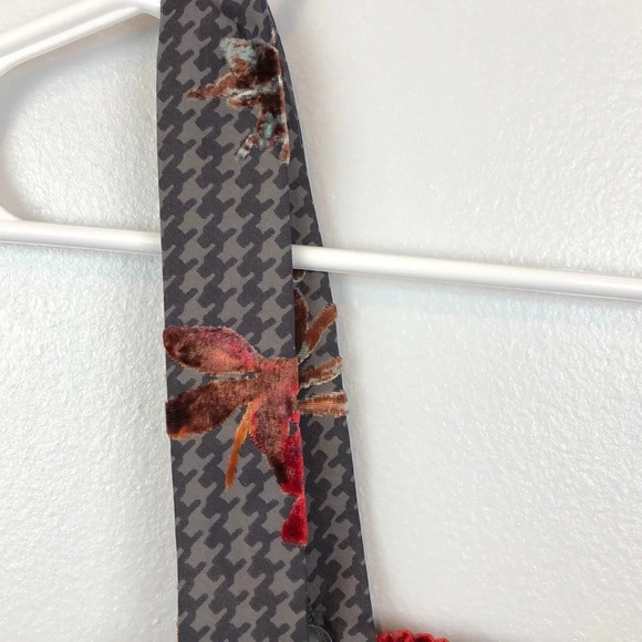 Sage The Label New Women’s Small Gray Rust Print Crop Top - Picture 6 of 11